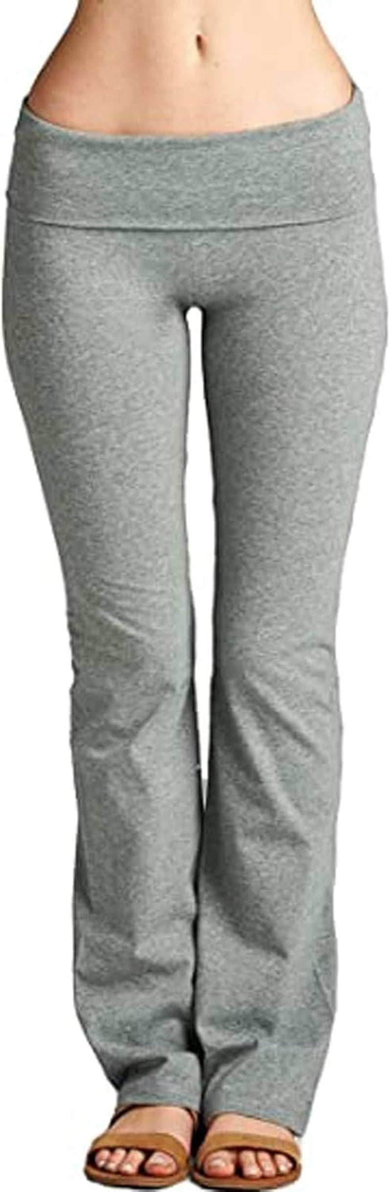 Womens Stretch Yoga Leggings Fitness Running Gym Full Length Sports Active Pant Tummy Control Workout Long Bootleg Flare