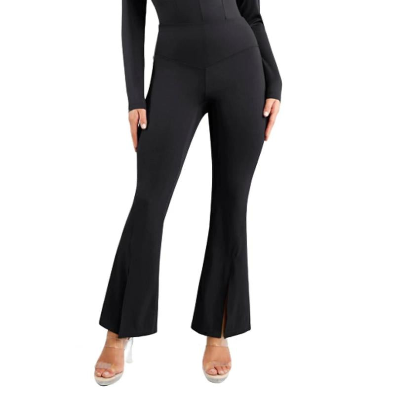 Popilush High-Rise Shapewear Pants with Split Hem Flare