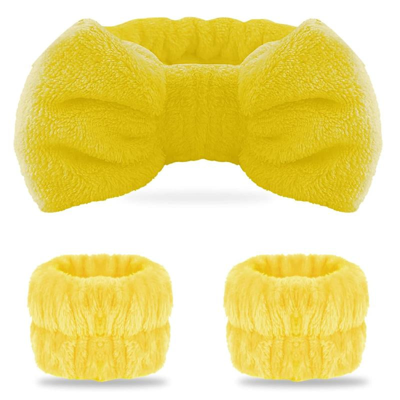 3 Pcs Spa Wristband & Headband, Makeup Headbands, Microfiber 1 Pcs Face Headband & 2 Pcs Absorbent Wristbands, for Washing Face & Skin Care