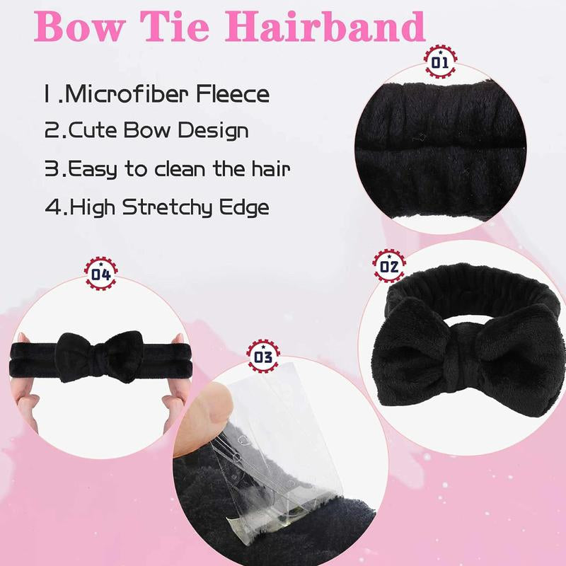 3 Pcs Spa Wristband & Headband, Makeup Headbands, Microfiber 1 Pcs Face Headband & 2 Pcs Absorbent Wristbands, for Washing Face & Skin Care