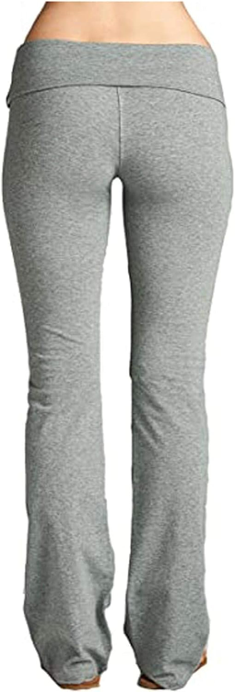 Womens Stretch Yoga Leggings Fitness Running Gym Full Length Sports Active Pant Tummy Control Workout Long Bootleg Flare