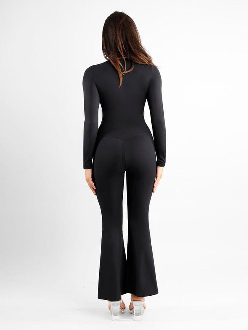 Popilush High-Rise Shapewear Pants with Split Hem Flare