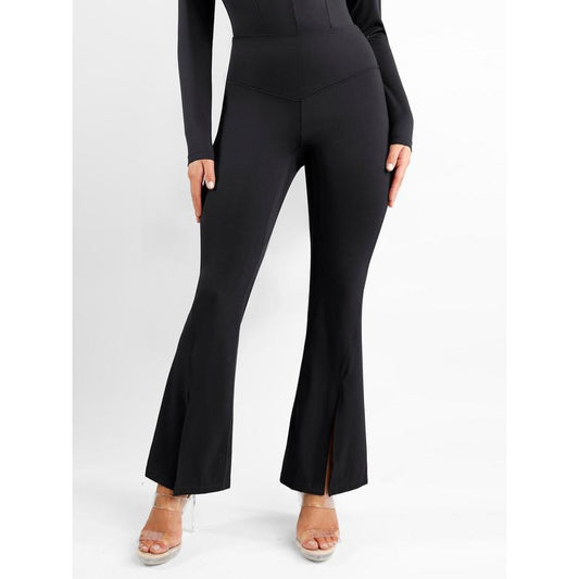Popilush High-Rise Shapewear Pants with Split Hem Flare